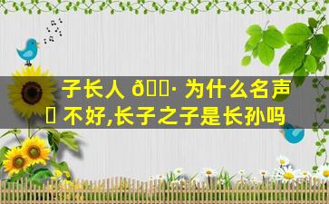 子长人 🌷 为什么名声 ☘ 不好,长子之子是长孙吗